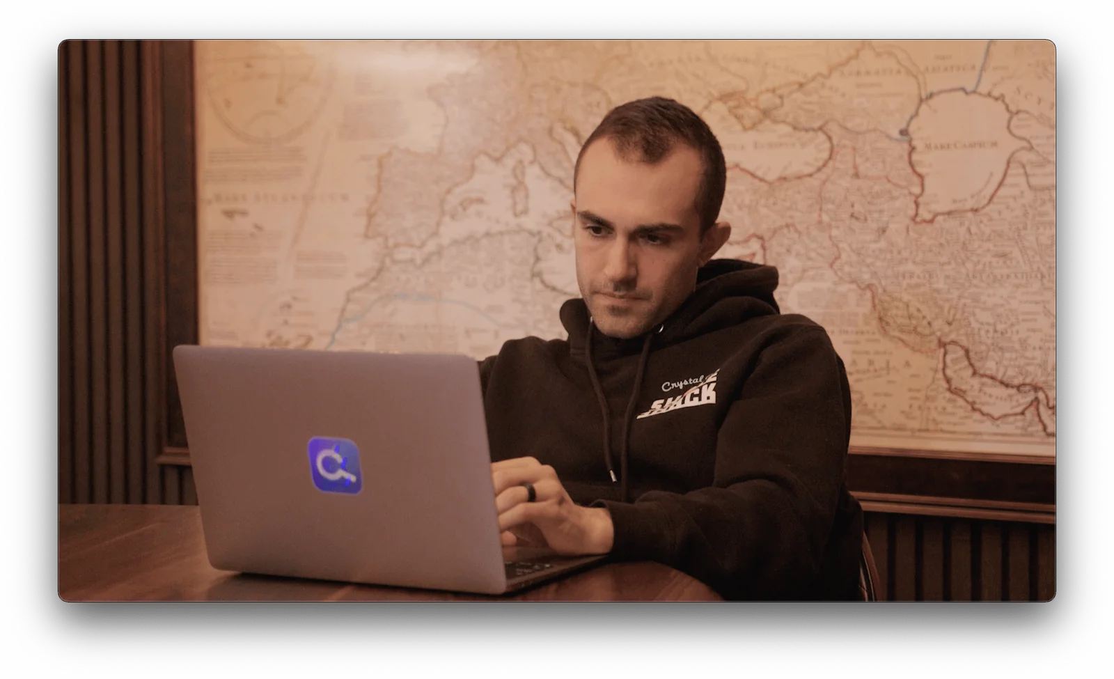 A Framework founder working at a laptop